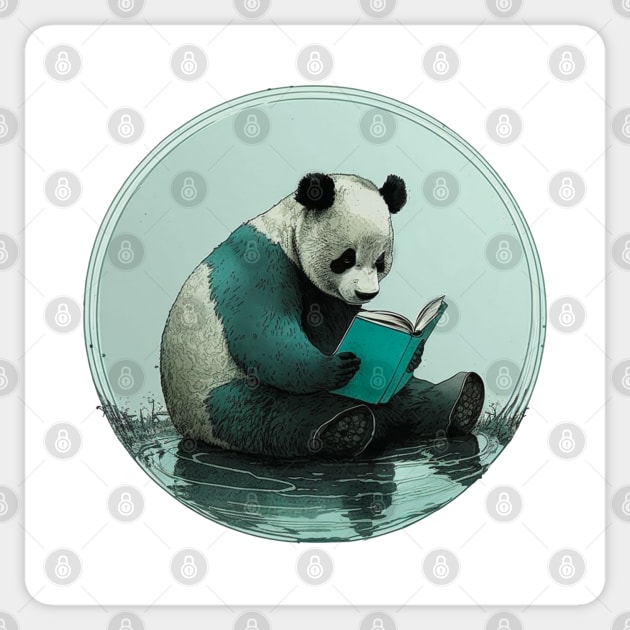 Panda Bear Book Lover Sticker by pandas doing stuff